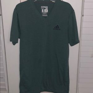 Adidas Ultimate V-neck Tee Green Womens Size Small